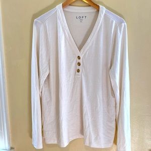 Off white Soft and stylish White Henley